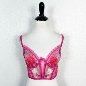 For Love And Lemons NWT‎ Luella Feminine Garden Fairy Underwire Bustier Pink M